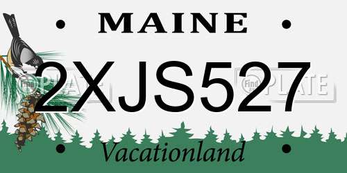 2XJS527 Maine License Plate