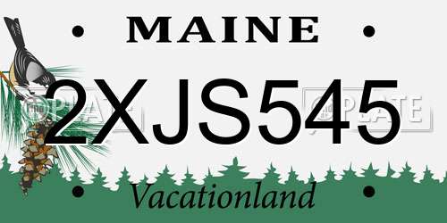 2XJS545 Maine License Plate
