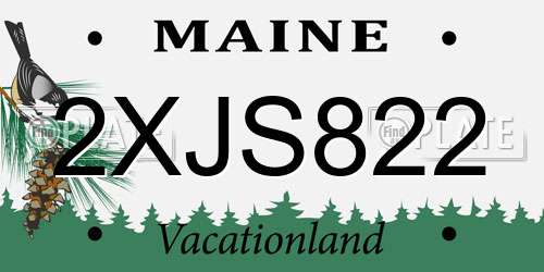2XJS822 Maine License Plate