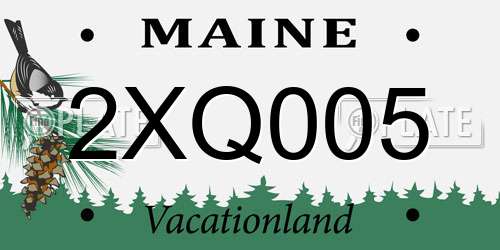 2XQ005 Maine License Plate
