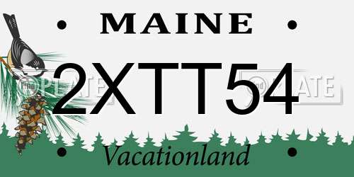 2XTT54 Maine License Plate