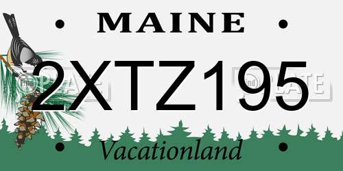 2XTZ195 Maine License Plate