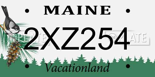 2XZ254 Maine License Plate