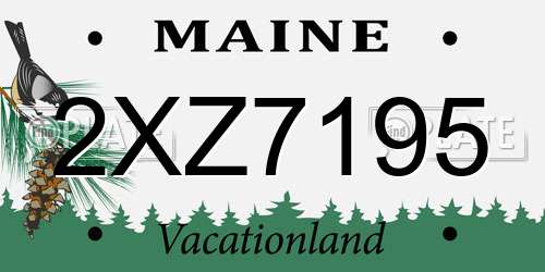 2XZ7195 Maine License Plate