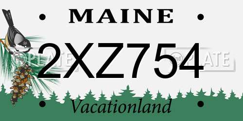 2XZ754 Maine License Plate