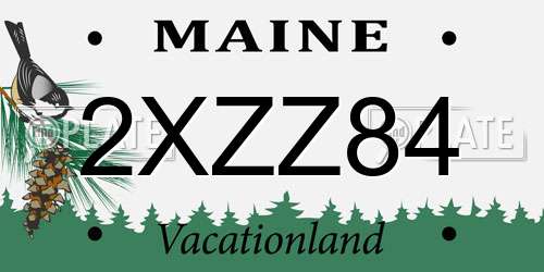 2XZZ84 Maine License Plate