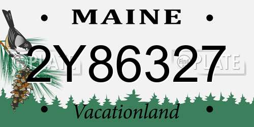 2Y86327 Maine License Plate