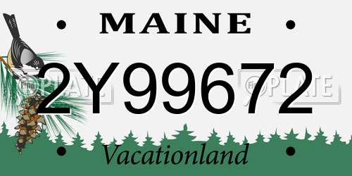 2Y99672 Maine License Plate