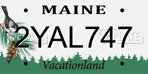 2YAL747 Maine License Plate