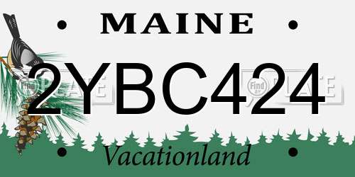 2YBC424 Maine License Plate