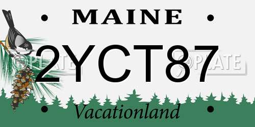 2YCT87 Maine License Plate