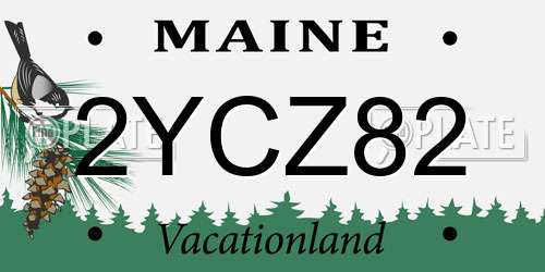 2YCZ82 Maine License Plate