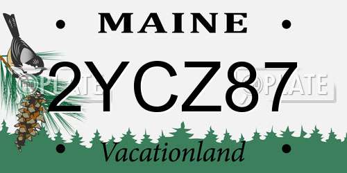 2YCZ87 Maine License Plate