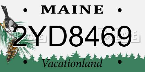 2YD8469 Maine License Plate