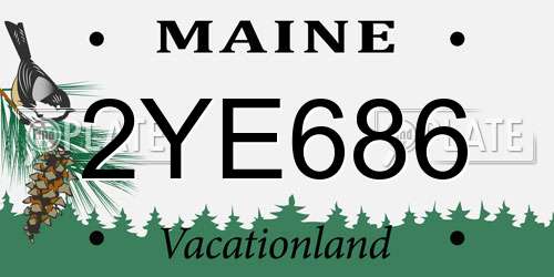 2YE686 Maine License Plate