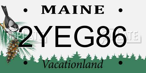 2YEG86 Maine License Plate