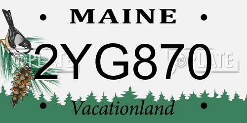 2YG870 Maine License Plate