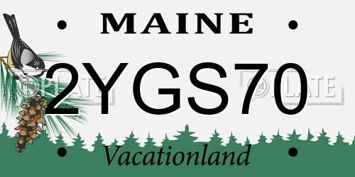 2YGS70 Maine License Plate