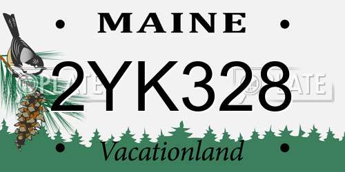 2YK328 Maine License Plate