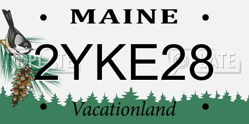 2YKE28 Maine License Plate