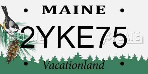 2YKE75 Maine License Plate
