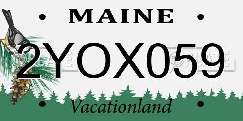 2YOX059 Maine License Plate