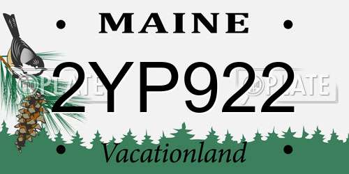 2YP922 Maine License Plate