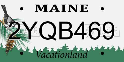 2YQB469 Maine License Plate