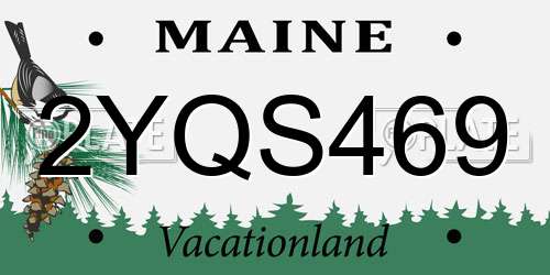 2YQS469 Maine License Plate