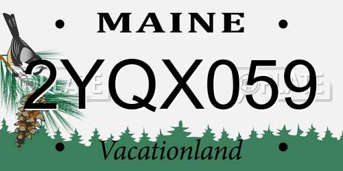 2YQX059 Maine License Plate