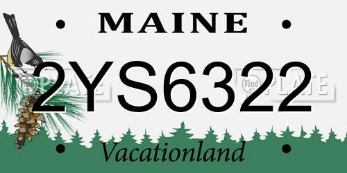 2YS6322 Maine License Plate