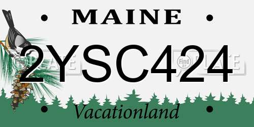 2YSC424 Maine License Plate