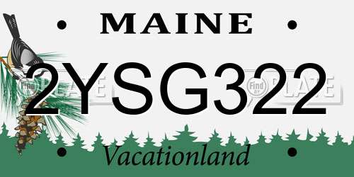 2YSG322 Maine License Plate