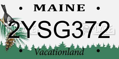 2YSG372 Maine License Plate