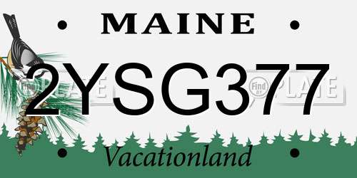 2YSG377 Maine License Plate