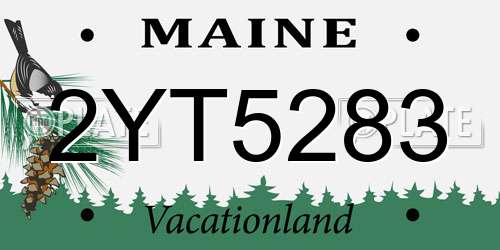 2YT5283 Maine License Plate