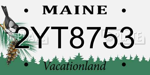 2YT8753 Maine License Plate