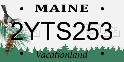2YTS253 Maine License Plate