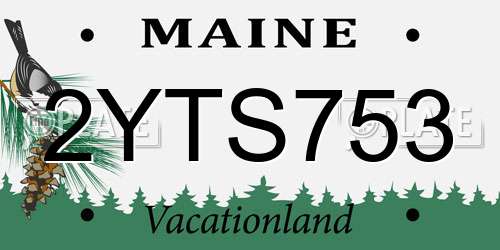 2YTS753 Maine License Plate