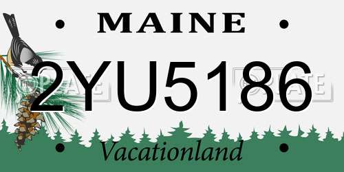 2YU5186 Maine License Plate