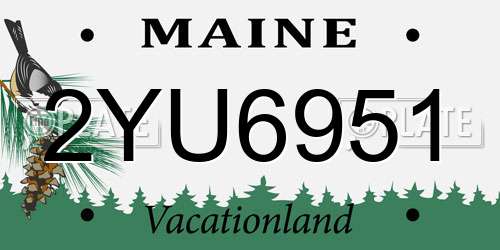 2YU6951 Maine License Plate
