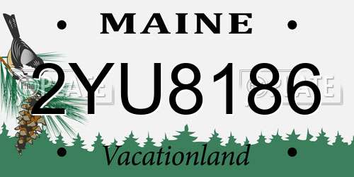2YU8186 Maine License Plate