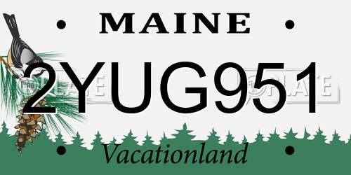 2YUG951 Maine License Plate
