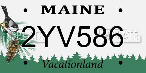2YV586 Maine License Plate