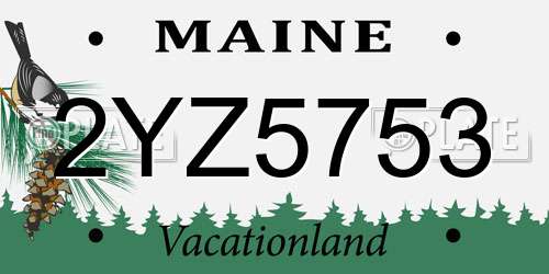 2YZ5753 Maine License Plate