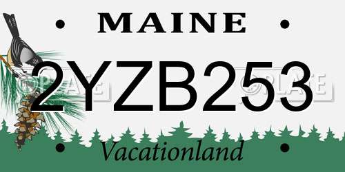 2YZB253 Maine License Plate