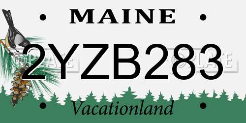 2YZB283 Maine License Plate