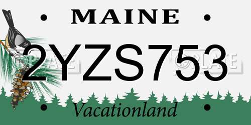 2YZS753 Maine License Plate