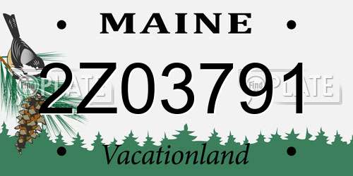 2Z03791 Maine License Plate