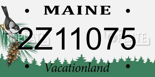 2Z11075 Maine License Plate